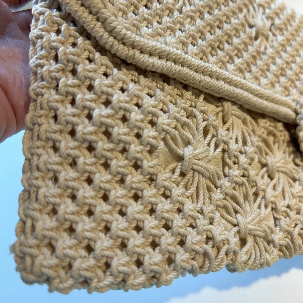Raffia Straw Clutch Summer Evening Whimsy Cottage Coastal Wood Button Purse Bag